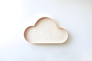 Obraz premium Light colored cloud shape with slight texture, floating against white background, soft gradient