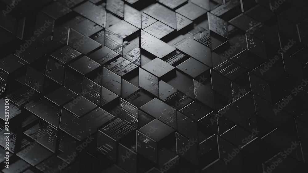 Poster abstract black geometric pattern: a captivating abstract background with a dark and mysterious aesth