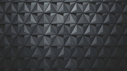 Dark Geometry: A mesmerizing pattern of black triangles forms a textured, abstract background with a modern and sophisticated feel.