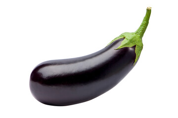 One eggplant isolated on white background. Clipping path included.