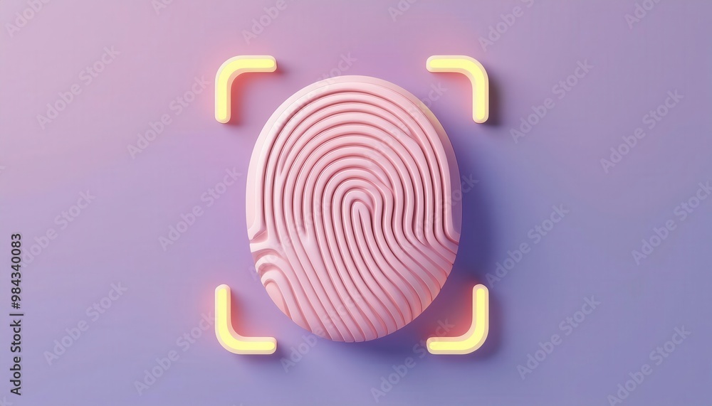 Poster biometric fingerprint scanning for digital security and access control