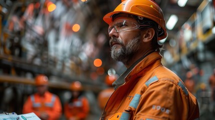 Professional Worker in Safety Gear at Construction Site