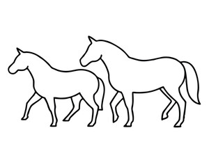 horse lineart silhouette vector