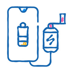 handle electrical generator doodle icon sketch vector. handle electrical generator sign. isolated symbol illustration