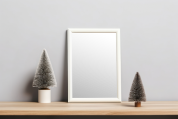 PNG white photo frame mockup, transparent design