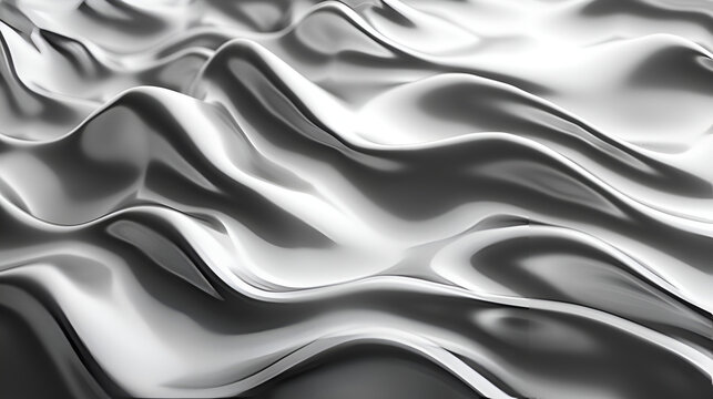 Monochrome black and white wave texture background with flowing patterns and dynamic lines, ideal for minimalist designs, abstract art, and modern digital compositions