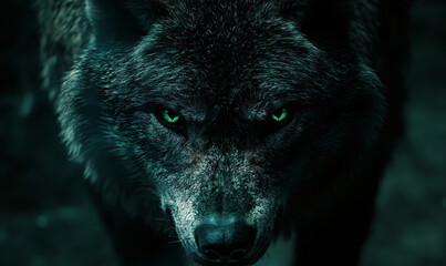 Fototapeta premium Wolf in the forest. Wildlife scene from winter nature. Wild animal in the natural habitat 