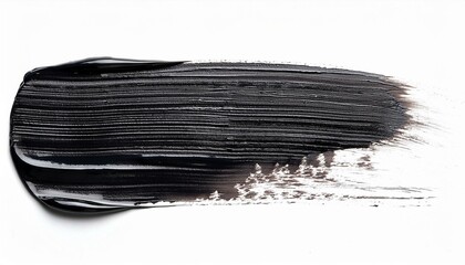 black oil brush stroke on white background