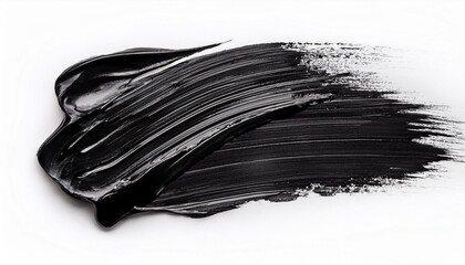 black oil brush stroke on white background