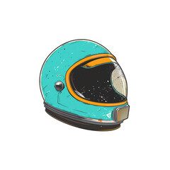 Vintage Motorcycle Helmet Illustration