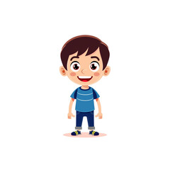 Happy Cartoon Boy Character