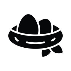 Birds nest vector design in editable style, isolated on white background