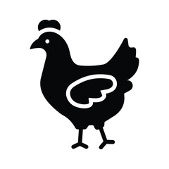 A hen, symbolizing farm animals in a garden setting