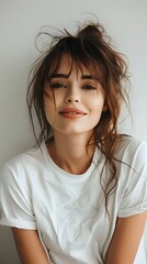Happy Young Woman Natural Beauty Smiling Joyful Lifestyle Portrait | AI Generated