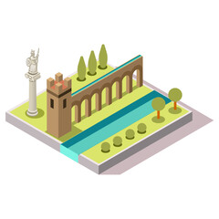 Isometric Imperial Rome Aqueduct Game Tile
