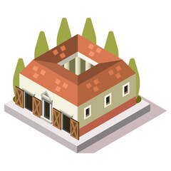 Isometric Imperial Rome House Tile
