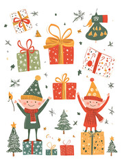 Obraz premium Christmas and New Year-themed graphic background