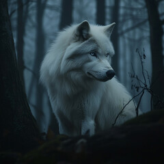 Obraz premium A beautiful and distinctive wolf