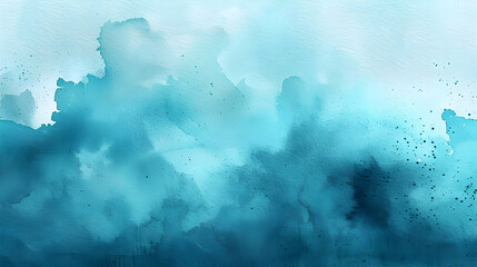 Fototapeta premium Abstract Watercolor Background with Blue Hues and Speckled Texture