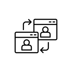 Webinar outline icons, minimalist vector illustration ,simple transparent graphic element .Isolated on white background