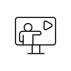 Webinar outline icons, minimalist vector illustration ,simple transparent graphic element .Isolated on white background