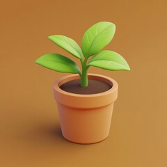 Fototapeta premium 3D Nursery Icon: Facility for Growing Young Plants Logo Illustration