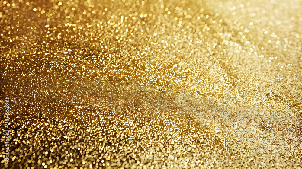Poster abstract gold glitter background with a sparkling and shimmering effect, creating a luxurious and fe
