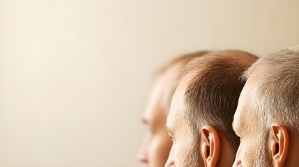 Create a timeline showing monthly progress of hair restoration treatments, with regular before-and-after photos for comparison