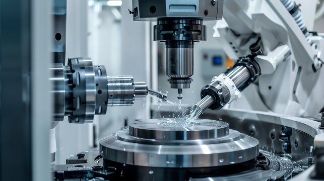 CNC machine with a robotic arm