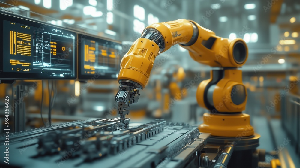 Aufkleber advanced robotic arm in modern automation factory