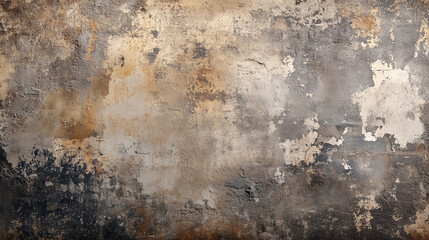 Rustic Plaster Wall with Weathered Paint and Peeling Layers