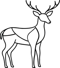 Set of deer in continuous line art drawing style. Continuous line drawing collection of deer. Deer in abstract and minimalist linear icon set. Vector illustration Pro Vector.