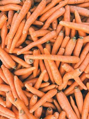carrots on the market. closeup of carrots viewed from above - vegetable background