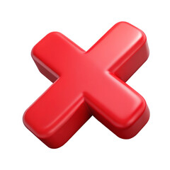 Obraz premium Cross Mark 3d cartoon style illustration