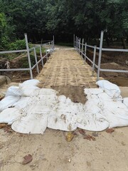 Bamboo bridge in the forest