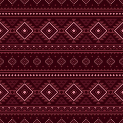 Ancient echoes Aztec geometric seamless patterns southwest Navajo Native American tribal ethnic colorful for textile printing