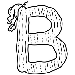 Alphabet B Whimsical pumpkin Alphabet and Numbers Doodle Design