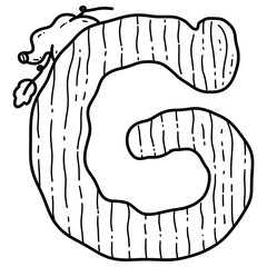 Alphabet G Whimsical pumpkin Alphabet and Numbers Doodle Design