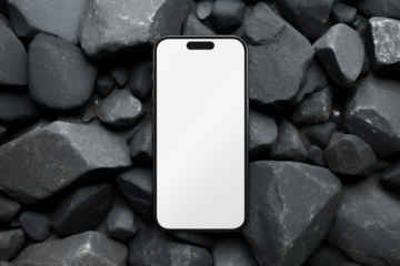 Mobile phone screen png product mockup, transparent design