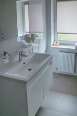 Travel Concepts. View of Cleaned Modern Bathroom Interior.