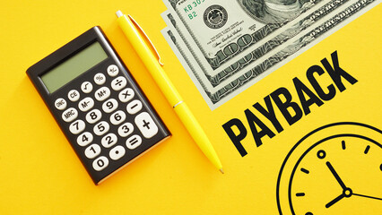 Payback is shown as business and financial concept
