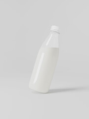 3d render plastic milk bottle