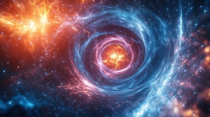 Obraz premium A metaphysical journey to success, with ethereal elements like glowing paths, swirling energies, and mystical symbols, representing success on a deeper level.
