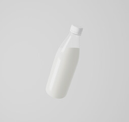 3d render floating milk bottle