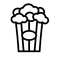 popcorn icon - simple line icon