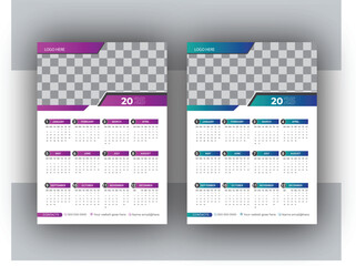Vector Single page Wall Calendar Design Template 2025 for your office and company