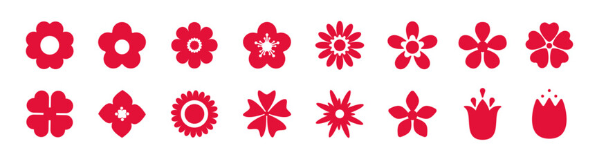 Isolated flowers signs, flower icons. Flower simple icon. Vector illustration