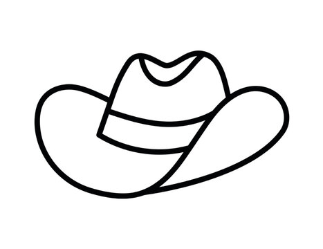 recommend clip art: Cowboy hat line icon isolated on white. Hat icon vector illustration 