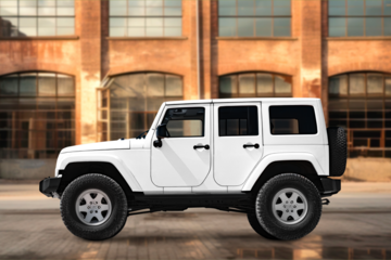 Four-wheel SUV png, transparent mockup