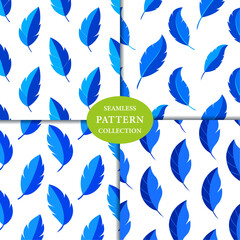 blue feathers Seamless Pattern Background © MdDelowar